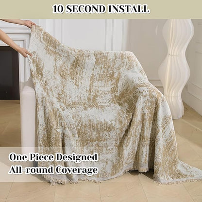 MEETSKY Small Couch Cover Oversized Recliner Covers Washable Armchair Sofa Cover - Image 5