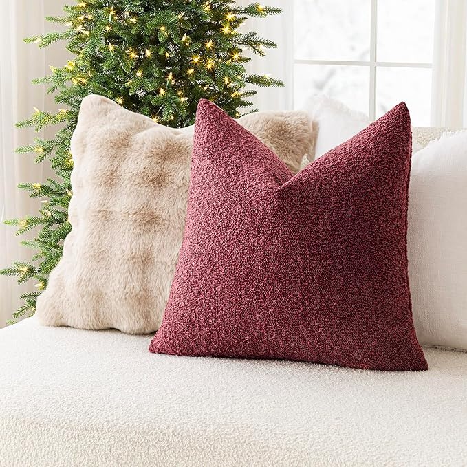 Foindtower Decorative Textured Boucle Throw Pillow Covers Accent Solid Pillow - Image 5