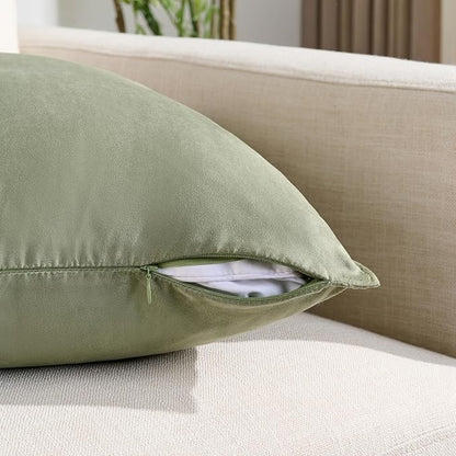 Fancy Homi 2 Packs Sage Green Decorative Throw Pillow Covers 18x18 inch - Image 3