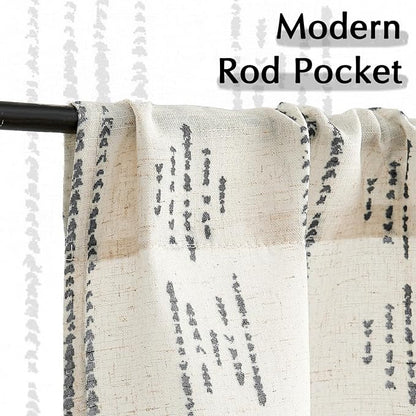 jinchan Boho Kitchen Linen Tier Curtains 30 Inch Bohemian Cafe Farmhouse - Image 6
