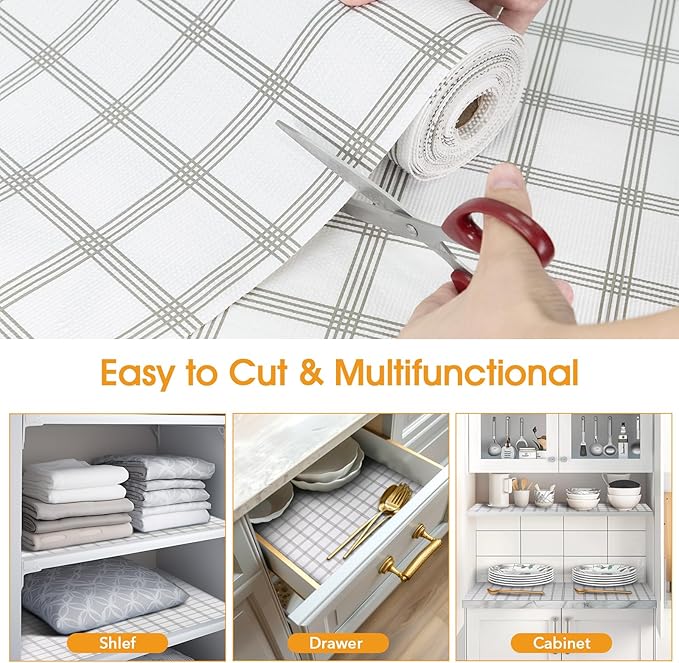 Shelf and Drawer Liner for Kitchen Cabinets Non-Adhesive, Strong Grip Non-Slip - Image 5