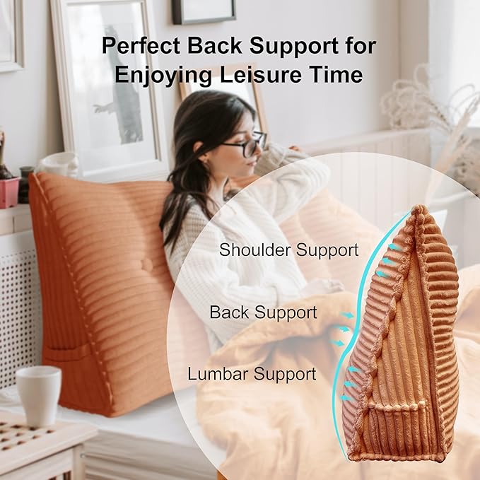 Wedge Headboard Pillow Dorm Room Reading Pillow Back Support - Image 7