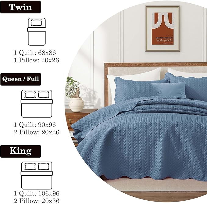 IR Imperial Rooms 8 Pack Quilt King Size Bedding - Image 9