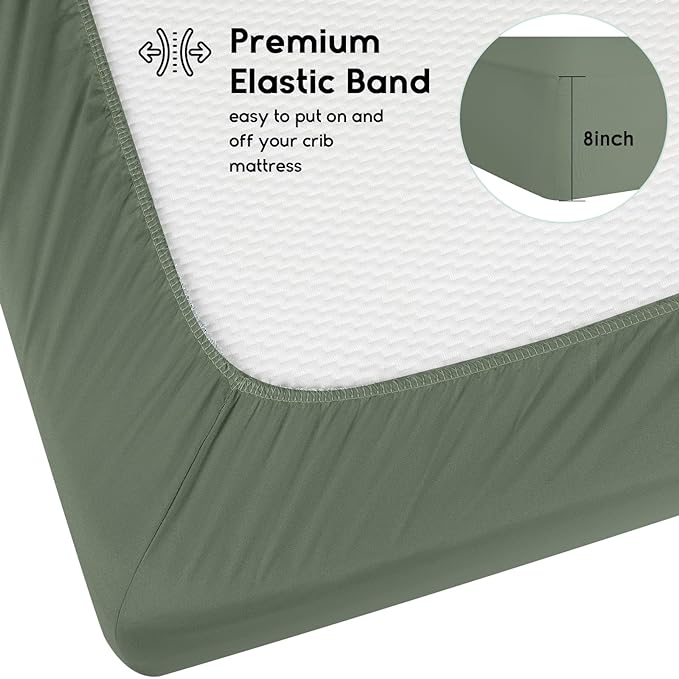Yoofoss Baby Crib Sheets for Boys Girls, Fitted Crib Sheet 2 Pack for Standard - Image 3