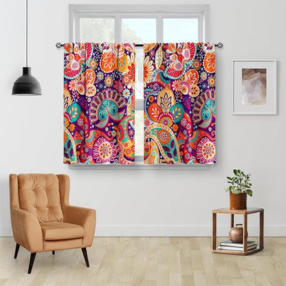 Aimego Boho Flower Kitchen Curtains - Image 2