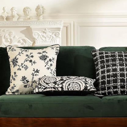 Throw Pillow Covers Set of 2, Classic Black and White Floral Elegant French - Image 8