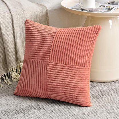 Fancy Homi 2 Packs Coral Decorative Throw Pillow Covers 20x20 Inch - Image 2