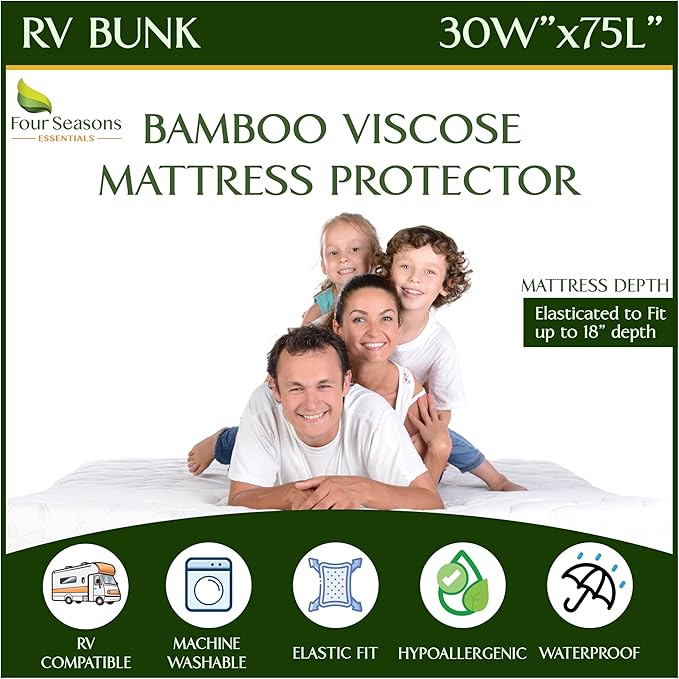 Four Seasons Essentials RV Bunk Size Waterproof Mattress Protector by FourSeasonsEssentials