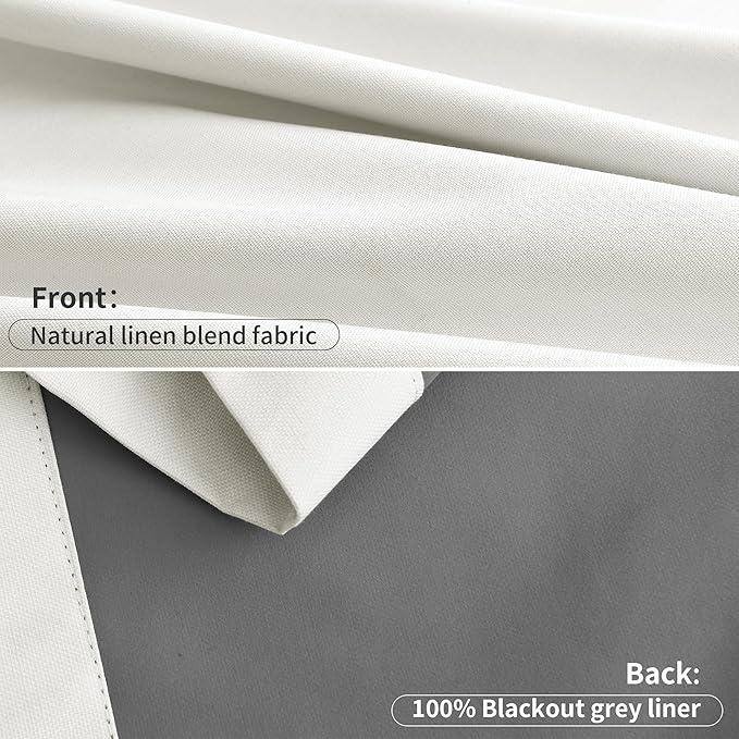 Pinch Pleated 100% Blackout Curtains 84 Inches Long Thermal Insulated Linen - Image 9
