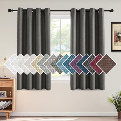 H.VERSAILTEX Linen Blackout Curtain 54 Inches Long by HVERSAILTEX
