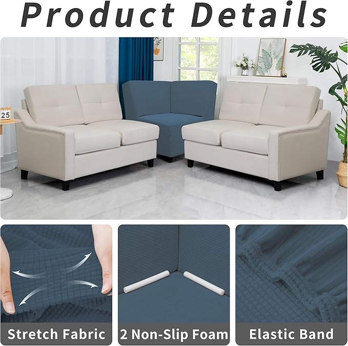 Easy-Going Stretch Sectional Corner Sofa Slipcover 1-Piece Couch Sofa Cover - Image 4
