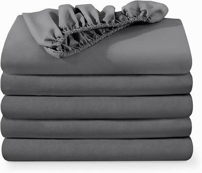 Bare Home 5-Pack Fitted Bottom Ultra-Soft Sheets Full by BareHome