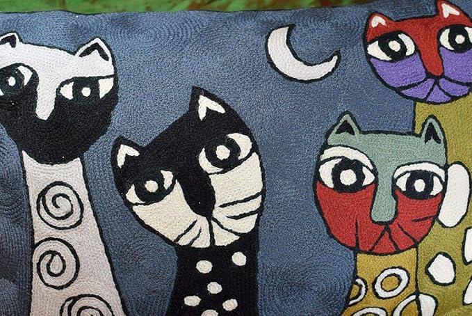 Lumbar Picasso Cat Pillow Cover Dark Gray Kitty Pillowcase Cute Cats Abstract - Image 3