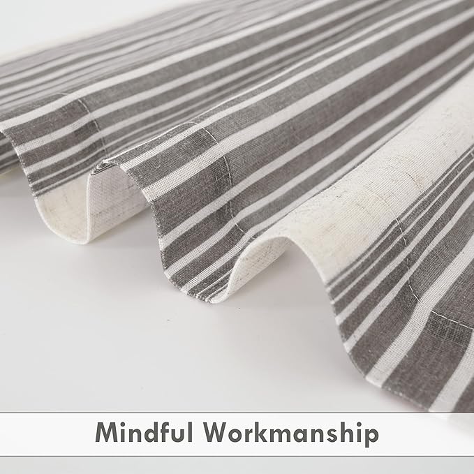 DriftAway Farmhouse Vertical Striped Linen Blend Textured Light Filtering Semi - Image 7