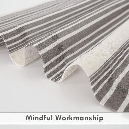 DriftAway Farmhouse Vertical Striped Linen Blend Textured Light Filtering Semi - Image 7