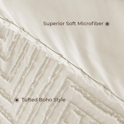 litanika king size comforter set, 3 pieces beige, view 9