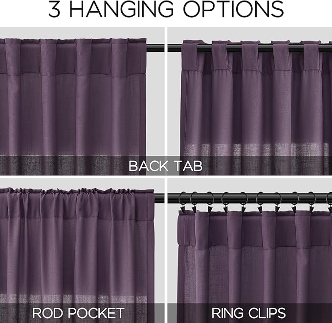 Plum Linen Curtains 72 Inch Length - Image 2