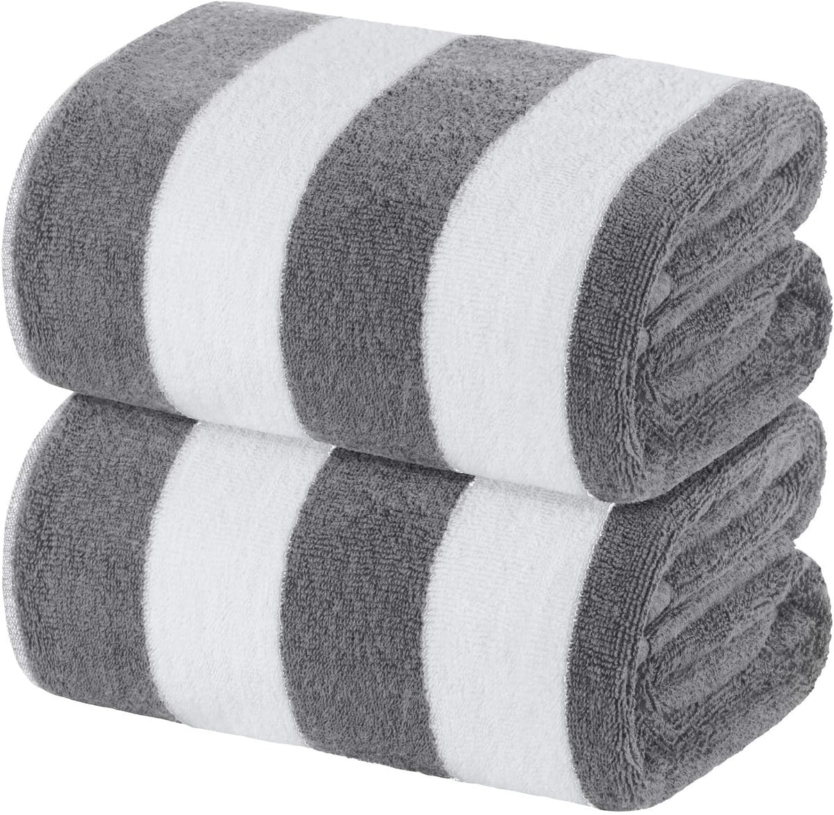 white classic stripe cabana beach towels oversized 2, main product view