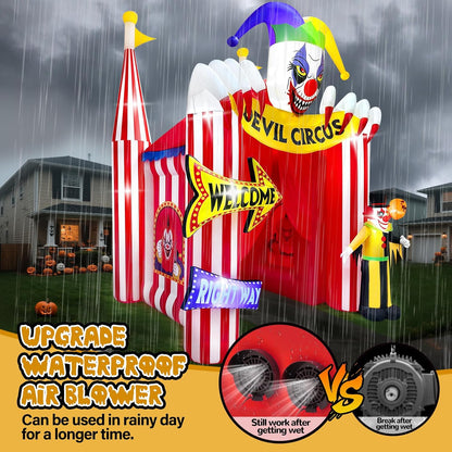 Kalolary 12FT Tall Halloween Inflatables Archway Clown Circus Haunted House