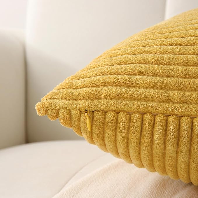 Yellow Lumbar Throw Pillow Covers 14x24 inch, Farmhouse Home Decor, Boho - Image 3