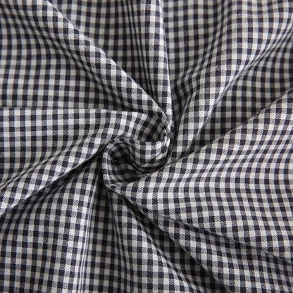 Vintage Black Plaid Ruffle Throw Pillow Covers, Washed Cotton Gingham Checkered - Image 4