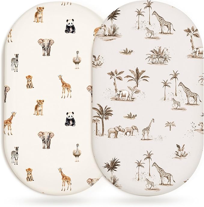 Bassinet Sheets for Baby Girls Boys 2 Pack, Fitted Baby Mattress Sheet for by Home