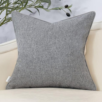 Yangest Patchwork Pillow Cover 24x24 Inch Luxury Cotton and Linen Cushion Cover - Image 2