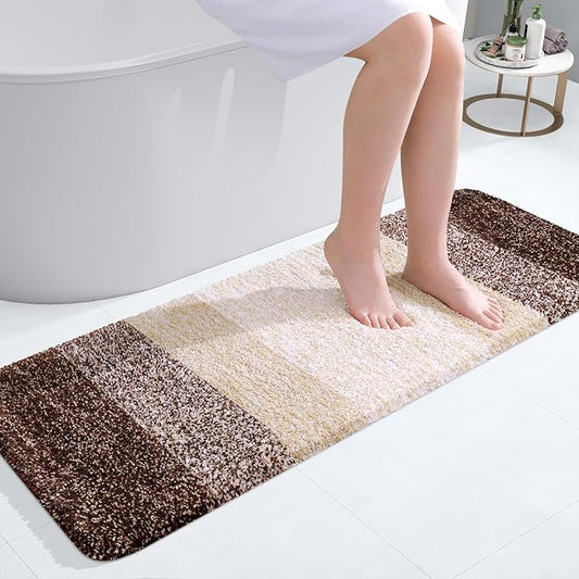 OLANLY Bathroom Runner Rugs 47x17, Extra Soft Absorbent Microfiber Bath Rugs by OLANLY