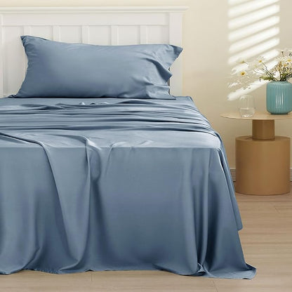 Bedsure Cooling Sheets Twin, Rayon Derived from Bamboo, Breathable & Soft Twin - Image 2