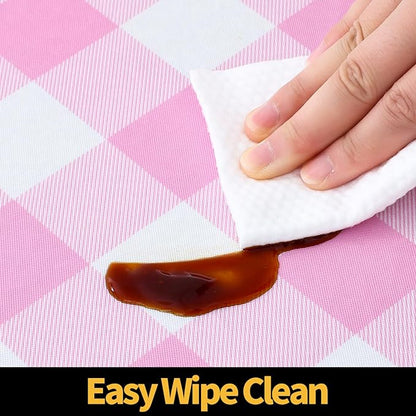 Smiry Rectangle Picnic Table Cloth, Elastic Waterproof Fitted Vinyl Tablecloths - Image 4