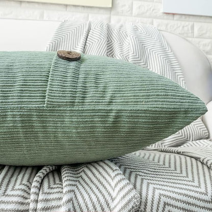HWY 50 Sage Green Chenille Throw Pillow Covers 20x20 Inch - Image 5