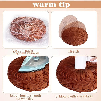 Yerliker 6 Pcs Floor Pillow Cushions 15inch Round Velvet Throw Pillows Colorful - Image 3