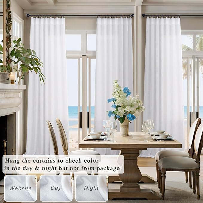 Solid White Curtains 96 Inches Long - Image 6