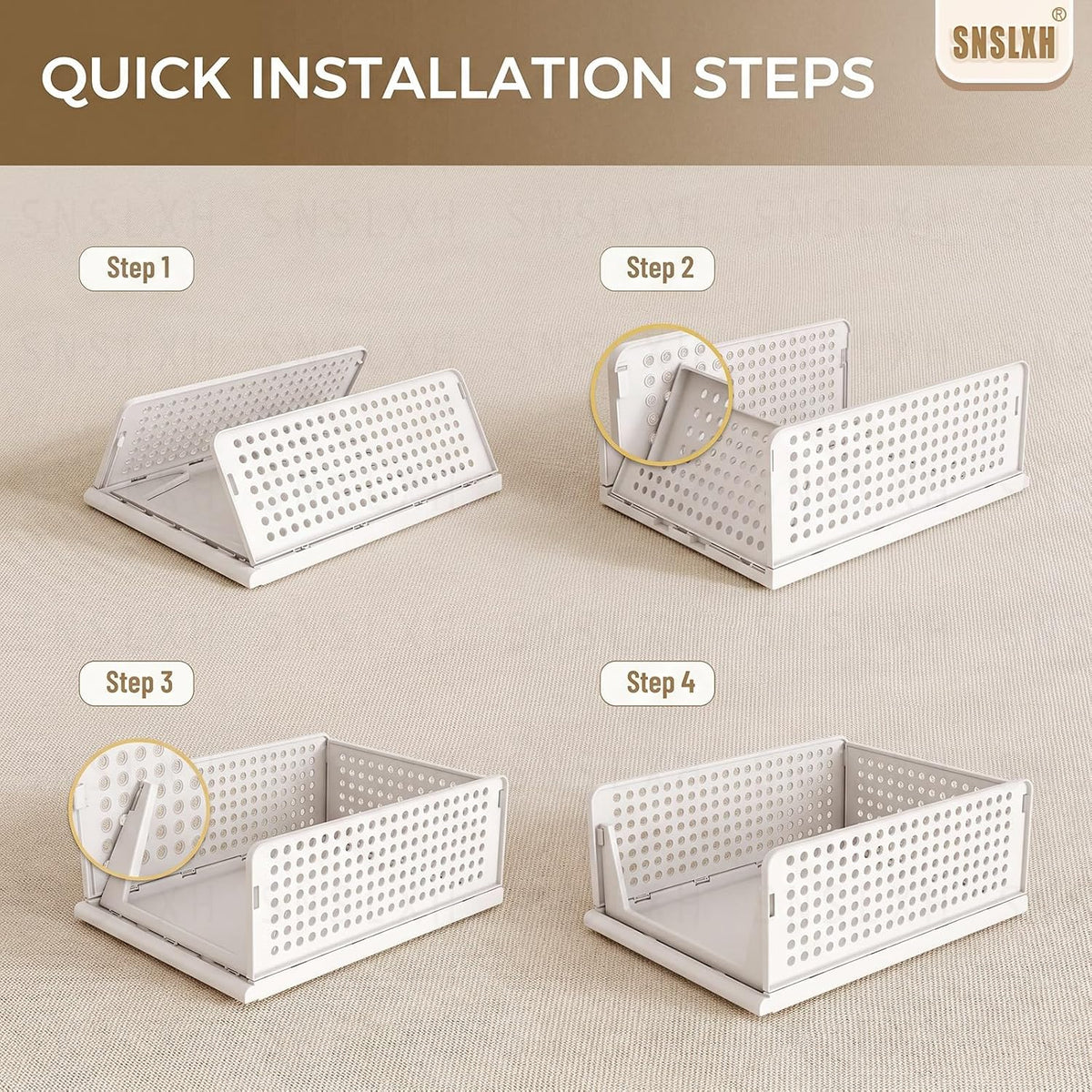 snslxh closet organizers and storage, 5 pack stackable, view 9