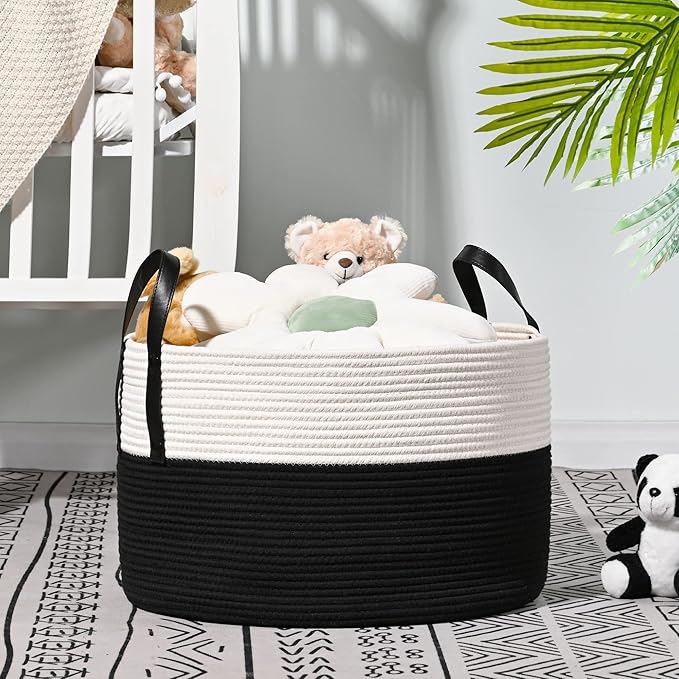 KAKAMAY Large Blanket Basket, Woven Baskets - Image 5