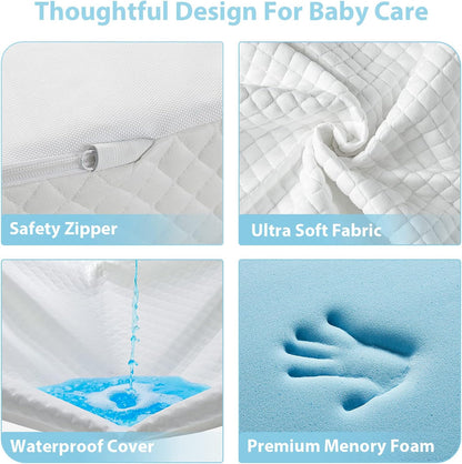 lilnap 3"" waterproof pack and play mattress, 38""x26""x3"" showing dimensions