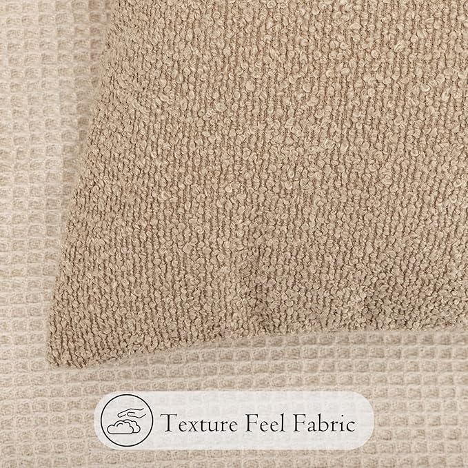 20x54 inch Neutral Boucle Body Pillow Cover, Camel Long Pillow Cover Cozy Soft - Image 4