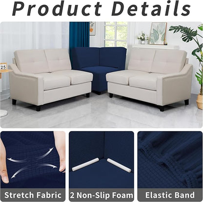Easy-Going Stretch Sectional Corner Sofa Slipcover 1-Piece Couch Sofa Cover - Image 4