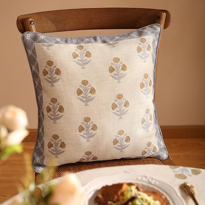 patdrea Designer Square Throw Pillow Covers Set of 2, Rustic Linen - Image 5