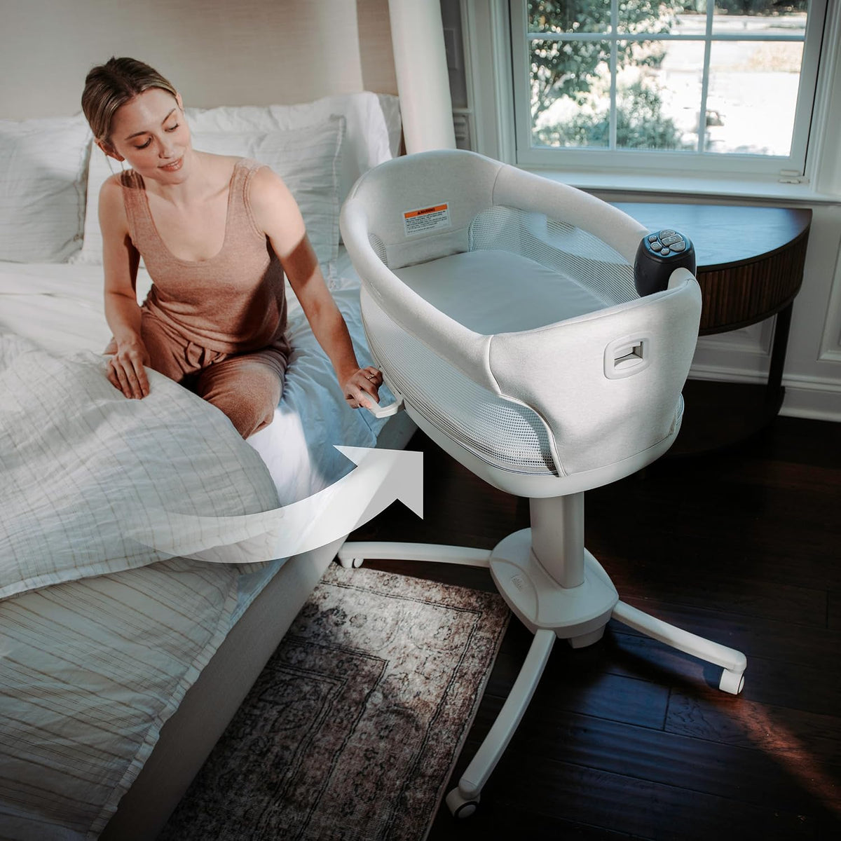 chicco close to you 3-in-1 bedside bassinet with showing dimensions