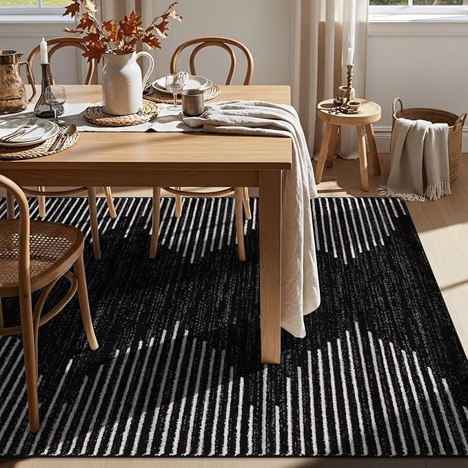 Rugshop Bohemian Stripe Stain Resistant High Traffic Living Room Kitchen - Image 5