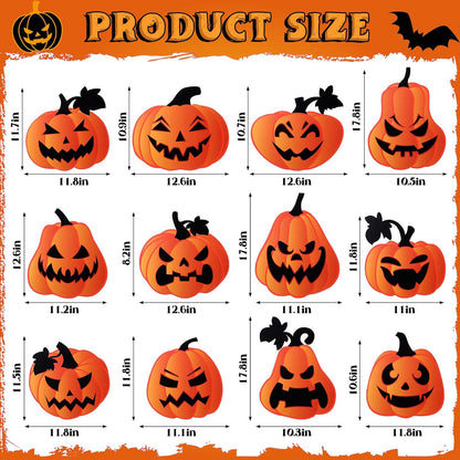 Barydat 12 Pcs Halloween Yard Signs Pumpkin Yard Stakes Decoration Outdoor Decorations with Stakes for Halloween Outdoor Lawn Garden Prop Home Party Decor