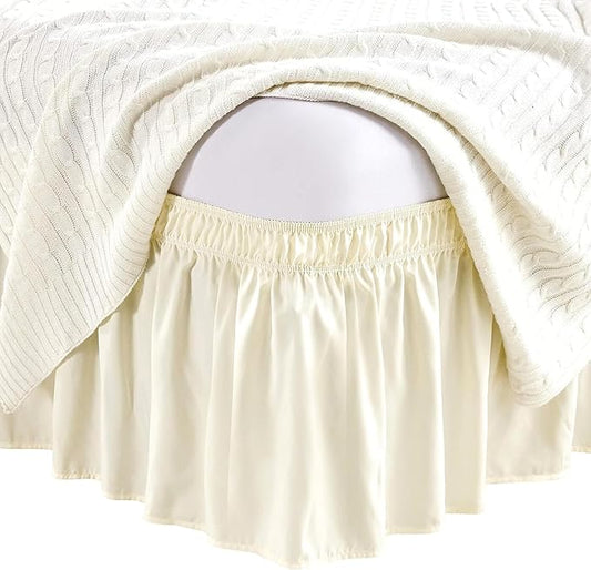 Ivory Wrap Around Bed Skirts by Unknown