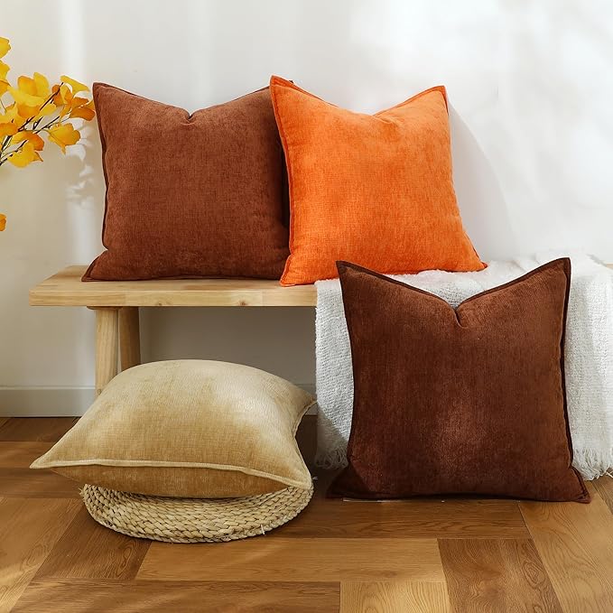 Stellhome Pack of 2 Soft Textured Throw Decorative Pillow Covers Square Accent - Image 7