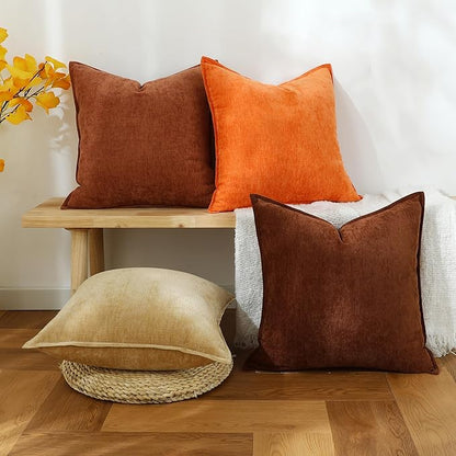 Stellhome Pack of 2 Soft Textured Throw Decorative Pillow Covers Square Accent - Image 7