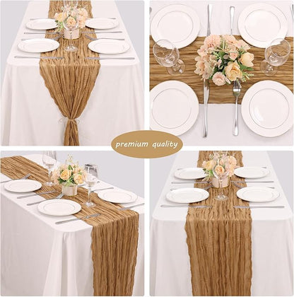 12 Pack 13Ft Cheesecloth Table Runner 35x157 Inch Boho Gauze Table Runner - Image 5
