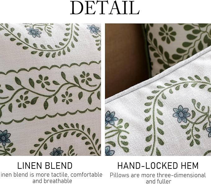 ISAENNE Design Fresh Linen Rectangle Throw Pillow Covers 12"x20", French White - Image 4