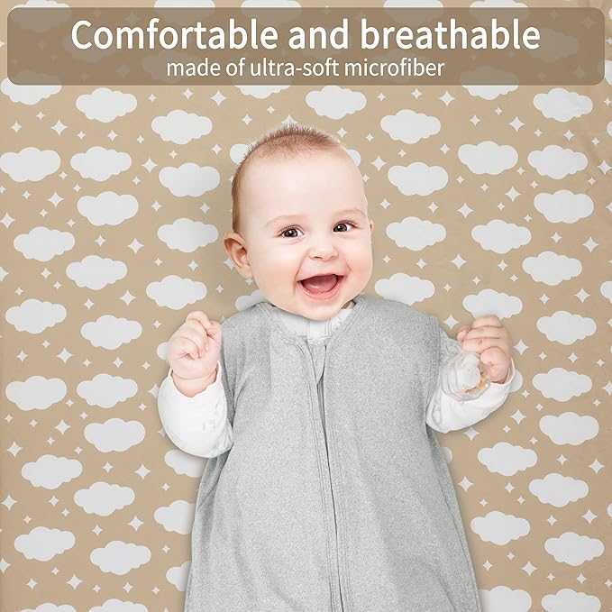 Pack and Play Sheets Fitted, 2 Pack Pack n Play Sheets - Image 5
