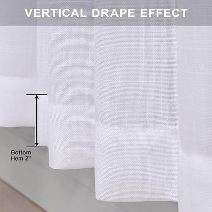 White Textured Curtains 72 Inch Length - Image 6