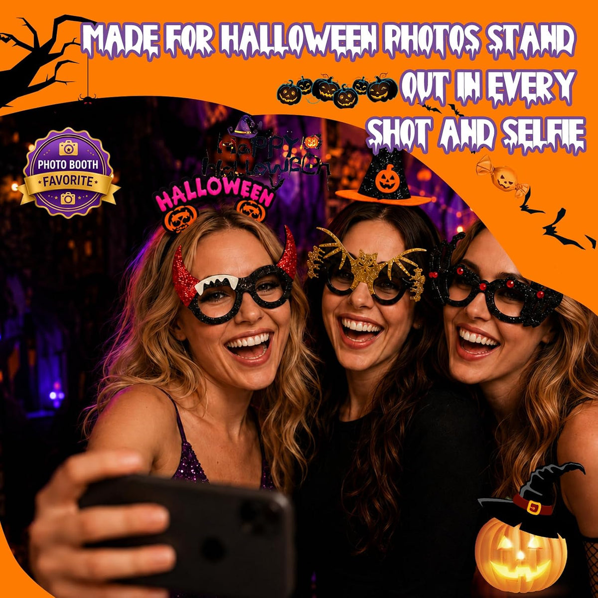 Halloween Headbands and Glasses Bulk, Party Favor Accessories for Adults Costume Party Decorations